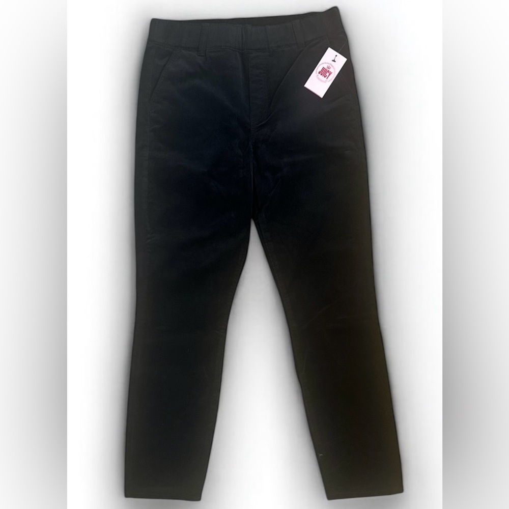 Juicy By Juicy Couture Black Skinny Corduroy Straight Leg Pants Size 12 NWT